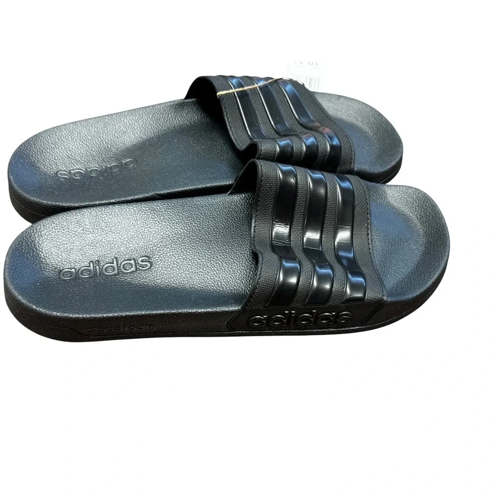 Adidas Adilette Shower Slides Black 3-Stripes Sandals GZ3772 Mens 10 Womens 11